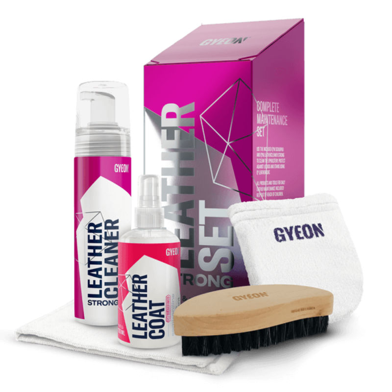 Набір Gyeon Q²M Leather Set Strong для догляду за сильно забрудненою шкірою