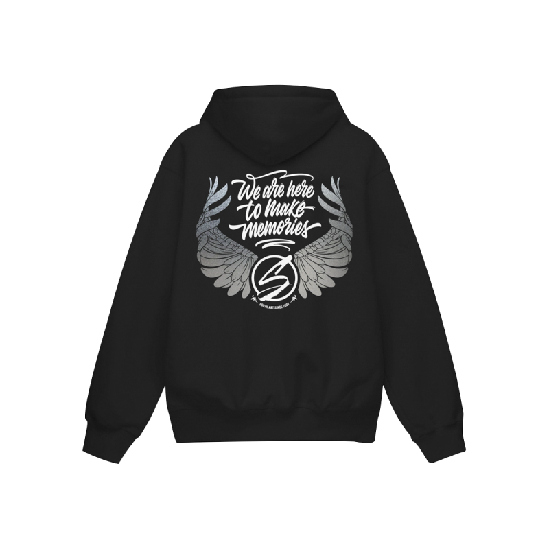 Худі оверсайз «We Are Here To Make Me Memories» Carbon Black/Gray, L-XL