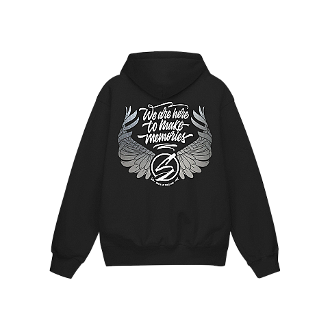 Худі оверсайз «We Are Here To Make Me Memories» Carbon Black/Gray, L-XL