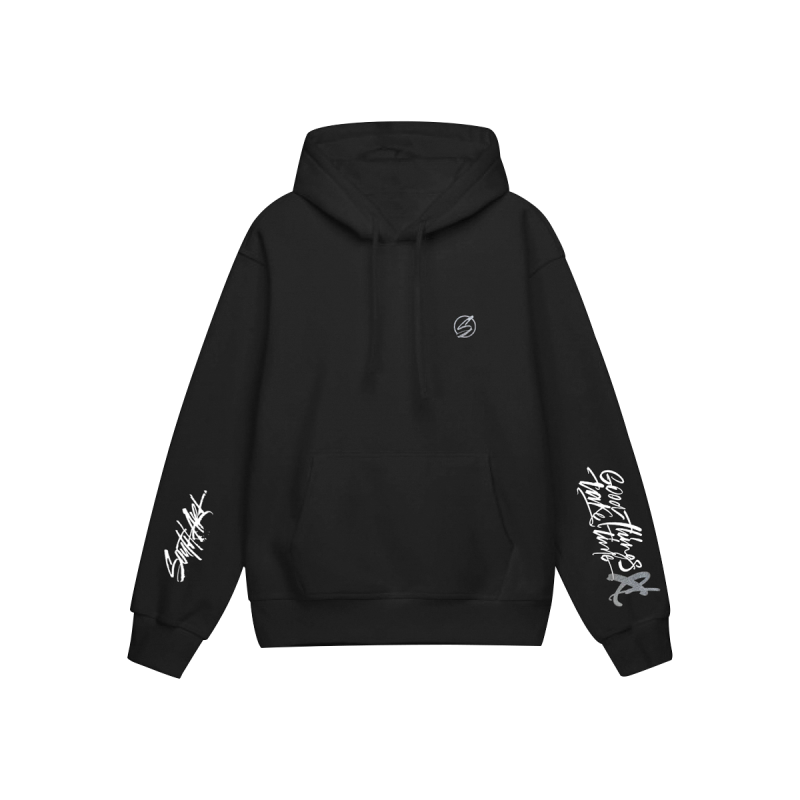 Худі оверсайз «We Are Here To Make Me Memories» Carbon Black/Gray, L-XL