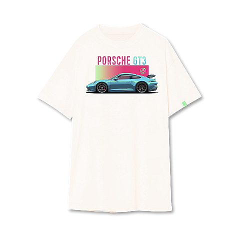 Футболка оверсайз «Porsche GT3» Ivory Light