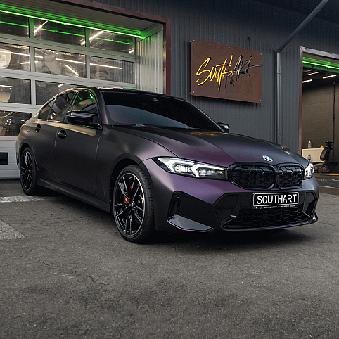 Захисна кольорова поліуретанова плівка Kybertane Ultra Matte Black Purple PFFС128 1.52mx15m